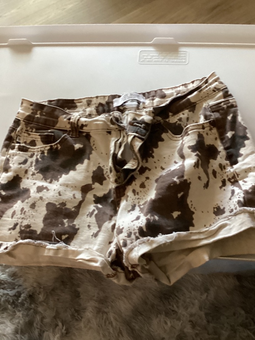 Judy Blue Cow Print Jean Shorts - Brown & White